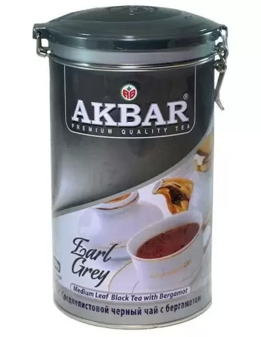 خرید چای اکبر ارل گری قوطی فلزی Akbar Earl Grey 450gr اصل