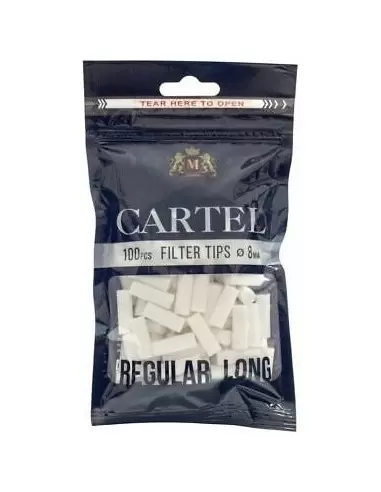 فیلتر سیگار پیچ لانگ کارتل 100 عددی Cartel Regular Long Filter 8mm