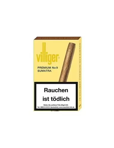 سیگار برگ ویلیجر-ویلیگر پریمیوم شماره 9 سوماترا Villiger Premium No 9 Sumatra - بسته 10 نخی