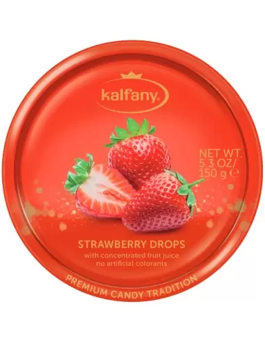 قیمت خرید آبنبات کالفانی با طعم توت فرنگی 150 گرمی Kalfany Strawberry Drops Candies