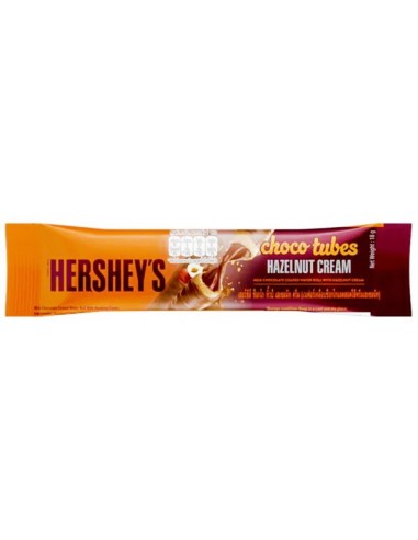 قیمت و خرید رول ویفر شیری شکلاتی هرشیز با طعم فندق 18 گرمی Hershey's ChocoTubes Hazelnut Cream