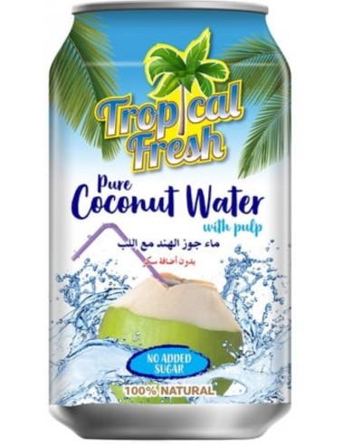 خرید آب نارگیل طبیعی بدون شکر با پالپ نارگیل یونی کای 310 میل Unikai Tropical Fresh Coconut Water With Pulp