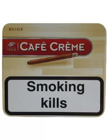 سیگار برگ کافی کرم بژ با طعم وانیل جعبه فلزی (سیگاریلو) Cafe Creme beige- (10 نخی)