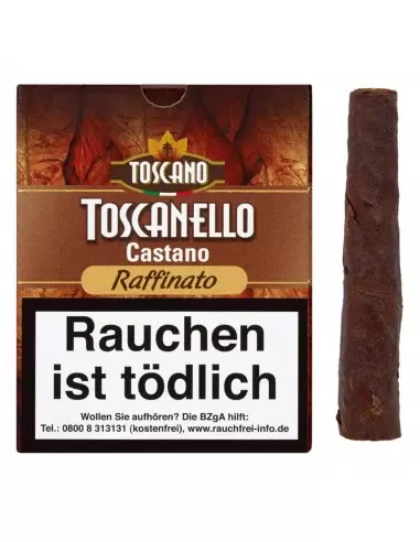 سیگار برگ (سیگارلو) توسکانلو Toscano Toscanello Castano Raffinato (بسته 5 نخی)