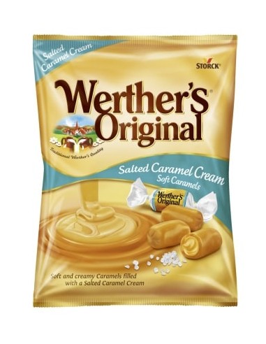 خرید شکلات کارامل نمکی وردرز اوریجنال 180 گرمی Werther's Original Salted Caramel Soft Eclair