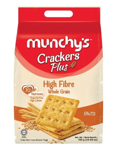 خرید کراکر (بیسکویت) مانچیز با فیبر بالا 300 گرمی Munchy's Crackers Plus High Fiber