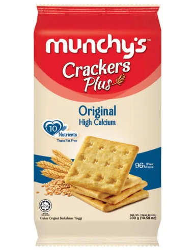 کراکر (بیسکویت) اوریجینال مانچیز با کلسیم بالا 300 گرمی Munchy's Crackers Plus Original High Calcium