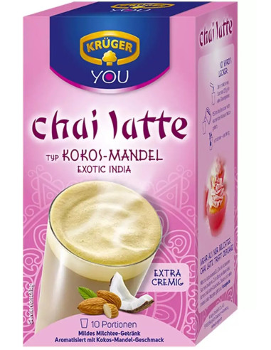 خرید چای لاته کروگر اگزوتیک ایندیا با طعم نارگیل و بادام 250 گرمی (10 عددی) Kruger Chai Latte Exotic India
